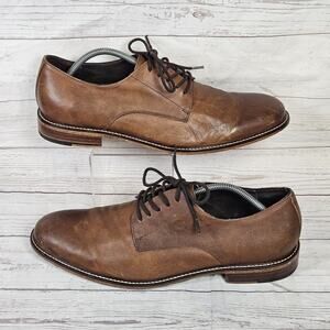 Aston Grey Collection Orlando Men 12 Brown Leather Oxfords Shoes 100967 Lace Up